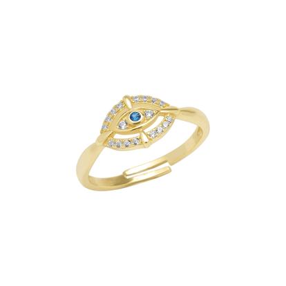 Metallic Ancient Evil Eye Sterling Silver Ring