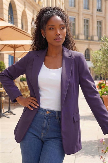 Purple Tailored Collar & Revere Blazer