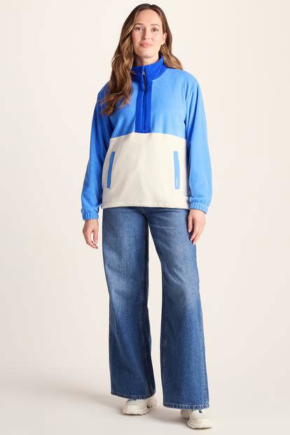 Blue Lowca Relaxed Fit 1/2 Zip Microfleece