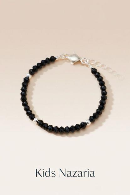 Black Classic Black Beaded Kids Nazaria Bracelet/Anklet