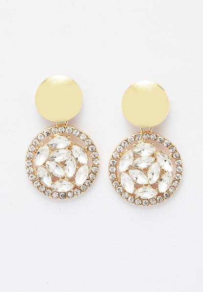 Metallic Luxe Crystal Flower Petal Studs