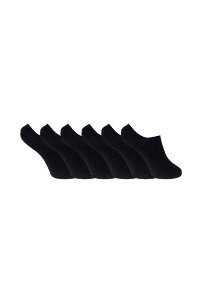 Black 6 Pack Ladies Anti Sweat Bamboo Liner Ankle Socks With Grips