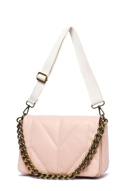 Pink Chain Detail Cross Body Bag