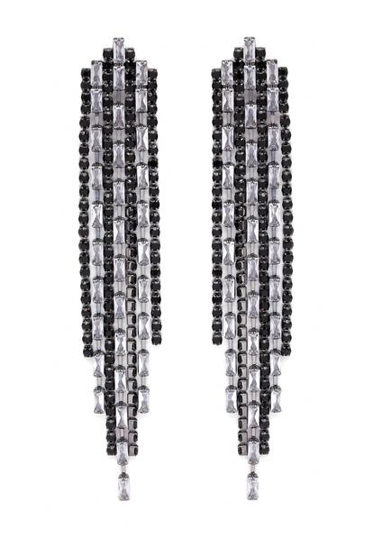 Black Diva Fringed Dangle Earrings