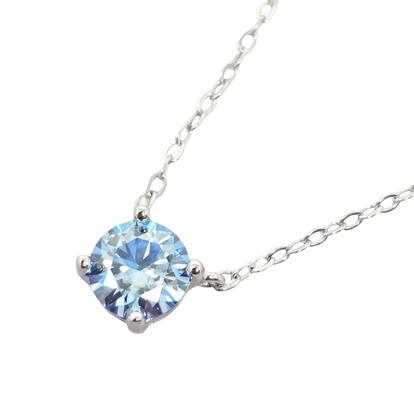 Blue Topaz Moissanite Crystal Sterling Silver Necklace M000027032