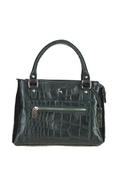 Green Croc Finish Real Leather Tote Bag
