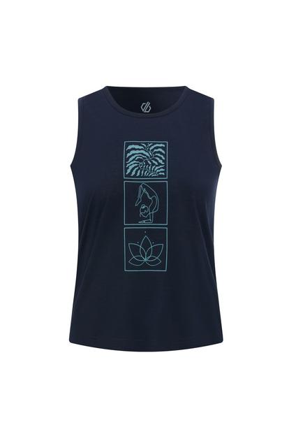 Blue Harmonic Mandala Lotus Bamboo Vest Top