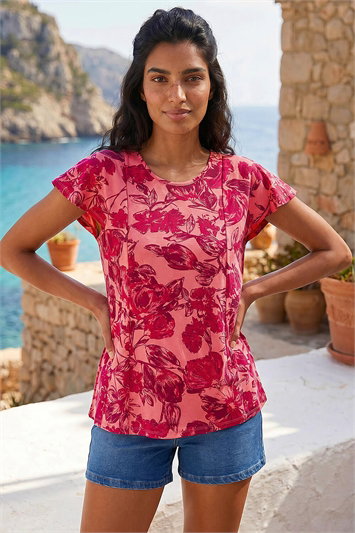 Pink Angel Frill Sleeve T-Shirt