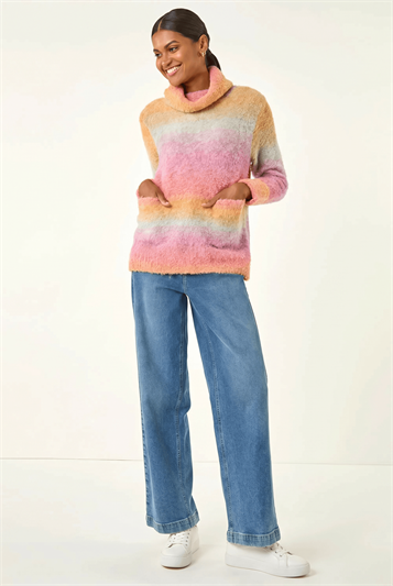 Orange Ombre Stripe Knit Jumper