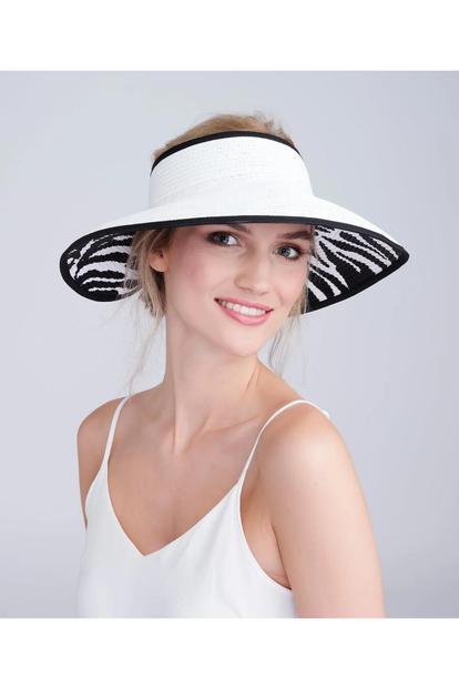 White Graciella - Wide Brim Visor - White