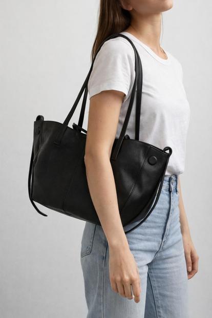 Black Shoulder Tote Bag