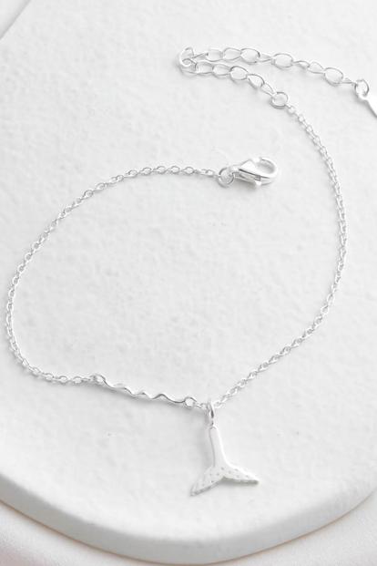 Metallic Sterling Silver Whale Tail Bracelet