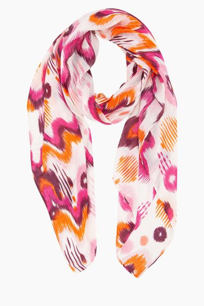 Green Abstract Ikat Lightweight Scarf