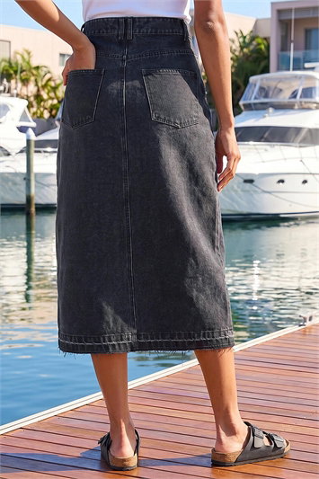 Dusk Denim Button Skirt 17076118
