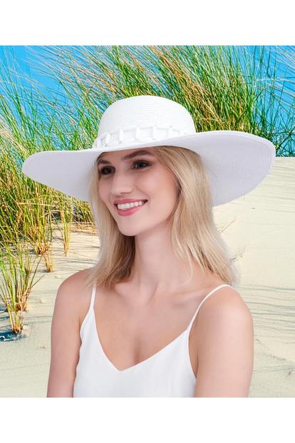 White Tulum - Wide Brim Sun Hat - White