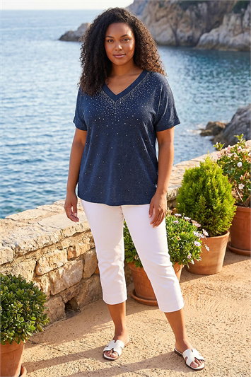 Curve Shimmer Hotfix Knit Top 16193560