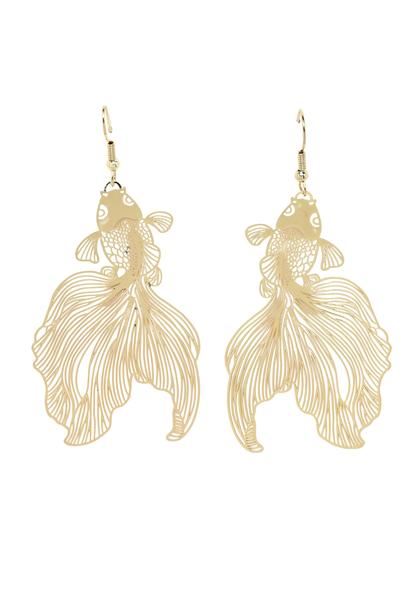Metallic Hollow Fish Shaped Earrings