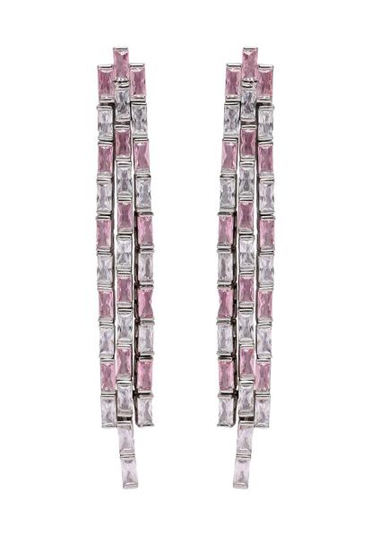 Pink Diva Chain Tassel Earrings