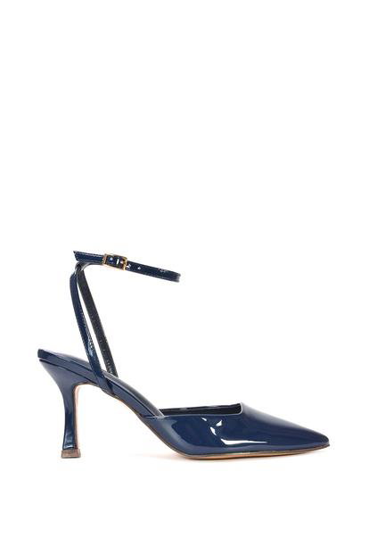 Black 'Tori' Pointed Toe Stiletto Heels With Ankle Strap