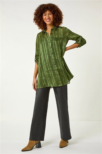 Animal Print Collared Shirt 10141340