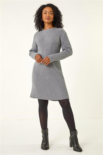 Petite Ribbed Knitted Dress 14758836