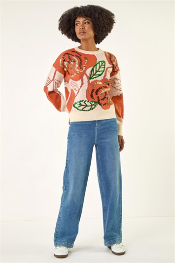 Sparkly Floral Knit Jumper 16315538