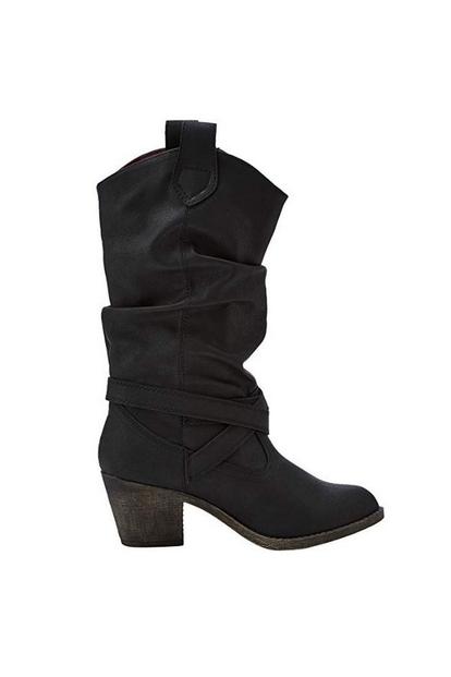 Black Sidestep Midcalf Western Boot