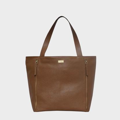 Black 'Corder' Pebble Grain Real Leather Oversized Tote Bag
