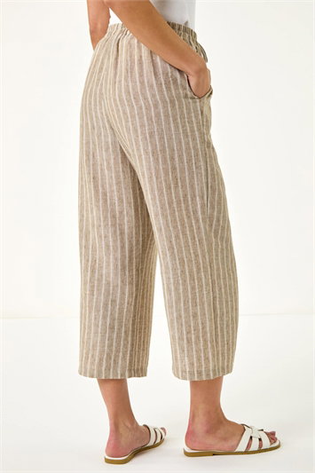 Petite Stripe Cropped Wide Leg Trouser 18120888