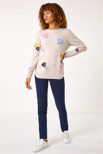 Heart Stitch Crew Neck Jumper 16121759
