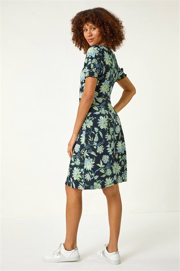 Floral Sweetheart Neck Dress 14644749