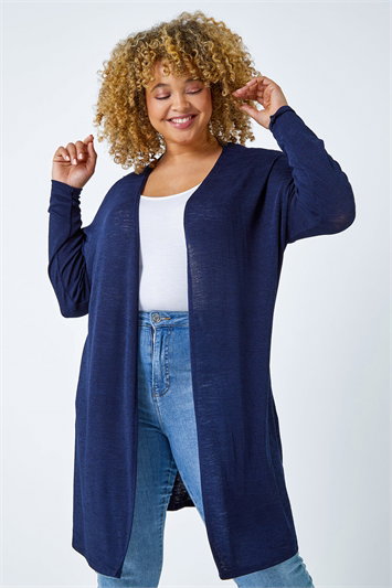 Blue Curve Longline Cardigan