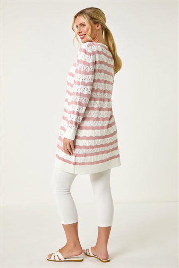 Petite Stripe Pointelle Knit Cardigan 16197446