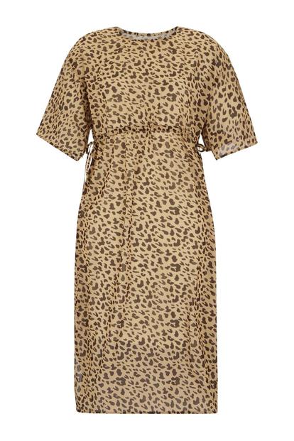 Multi Avorno Abstract Leopard Print Kaftan