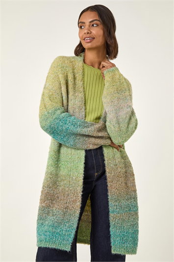 Ombre Longline Knit Cardigan 16235134