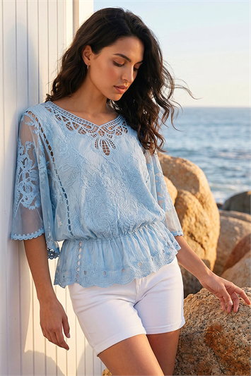 Dusk Butterfly Lace Blouse 20232509