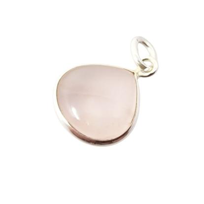 Pink Sterling Silver Rose Quartz October Birthstone Pendant Charm
