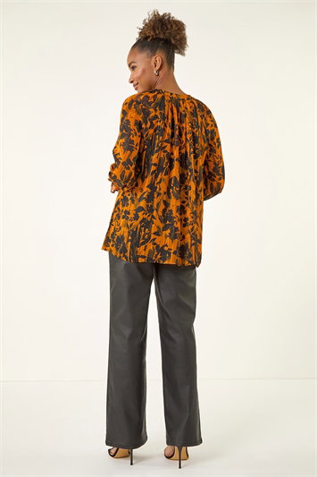 Metallic Floral Buttoned Blouse 10213964