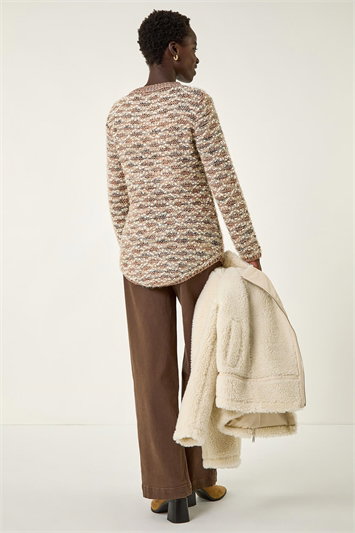 Metallic Curved Hem Knit Jumper 16300106