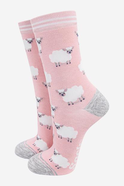 Pink Woolly Sheep Marl Bamboo Socks