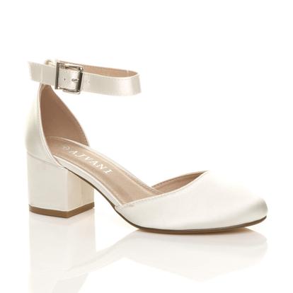 Pink Mid Block Heel Ankle Strap 2 Part Heels