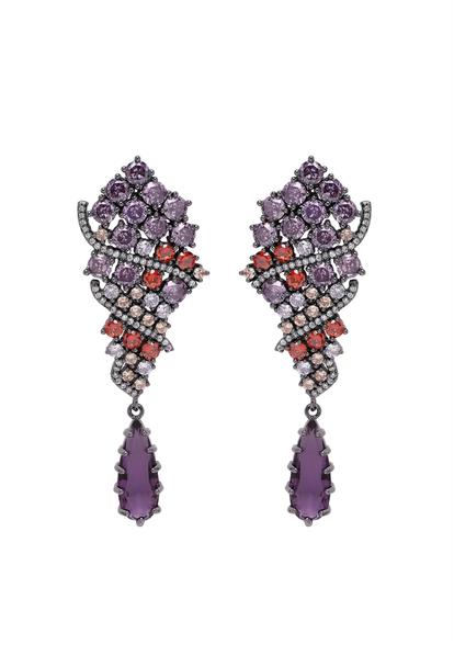 Purple Diva Contemporary Drop Earrings