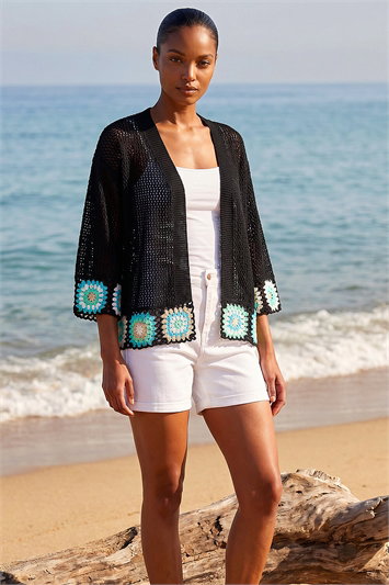 Edge Crochet Hem Knit Cardigan 16217408