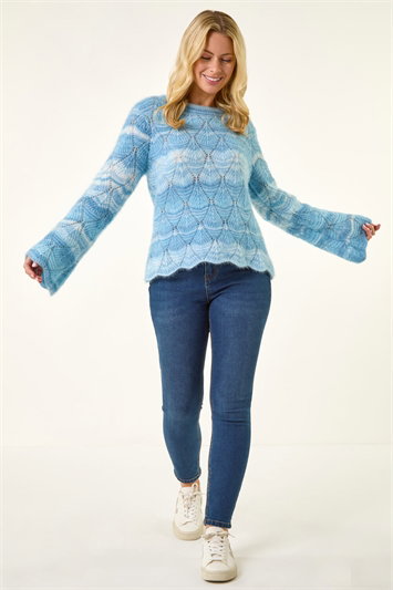 Petite Space Dye Pointelle Knit Jumper 16306909