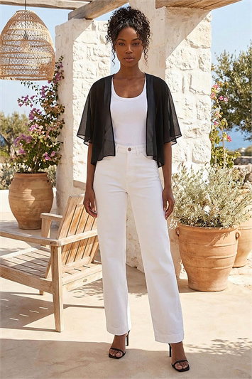 Chiffon Cape Cropped Bolero 20267408