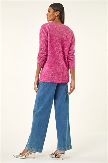 Buttoned Tinsel Knit Cardigan 16245917