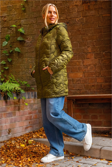 Hooded Quilted Puffer Coat 12029040