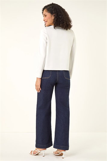 Beaded Trim Open Jacket 15050938