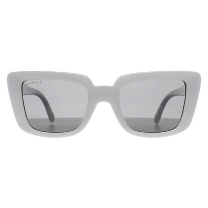 White Rectangle Shiny White Smoke Polarized Mp193