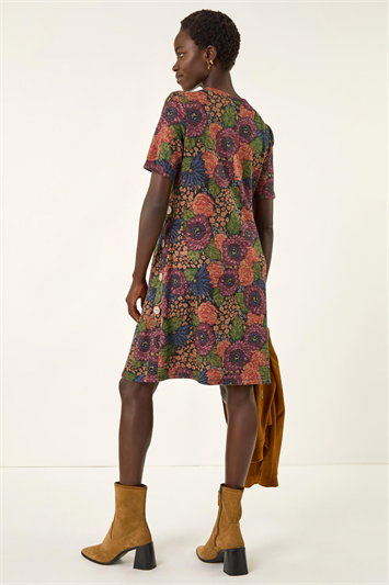 Floral Shift Buttoned Dress 14725358